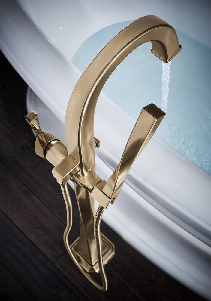 Brizo Luxe Gold Single Lever Handle Floor Mount Filler Trim Only 