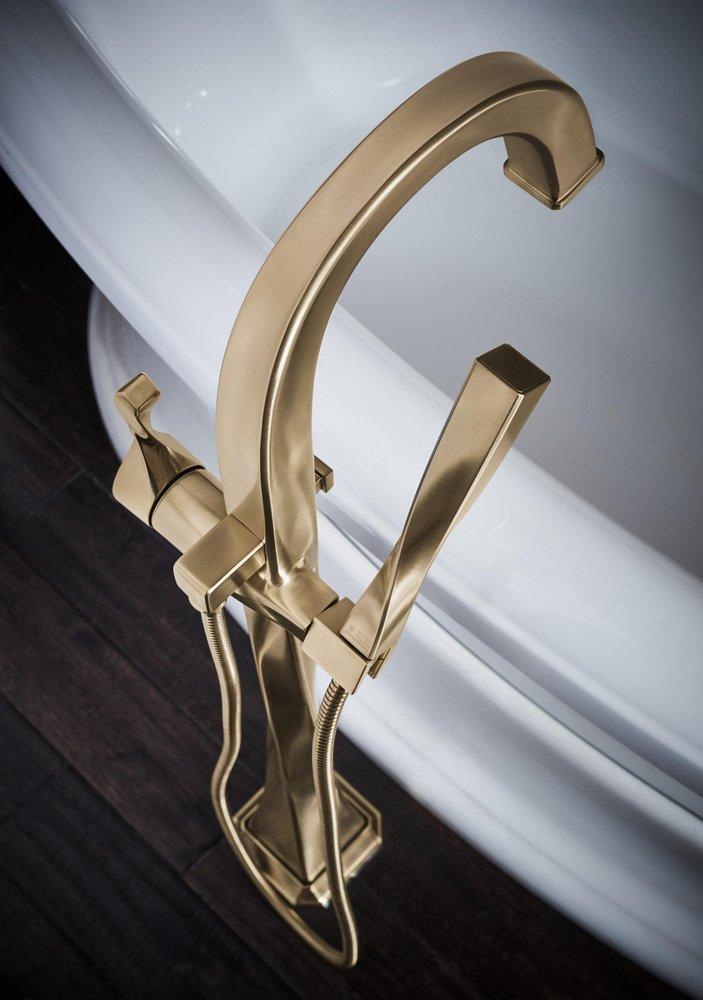 Brizo Luxe Gold Single Lever Handle Floor Mount Filler Trim Only 
