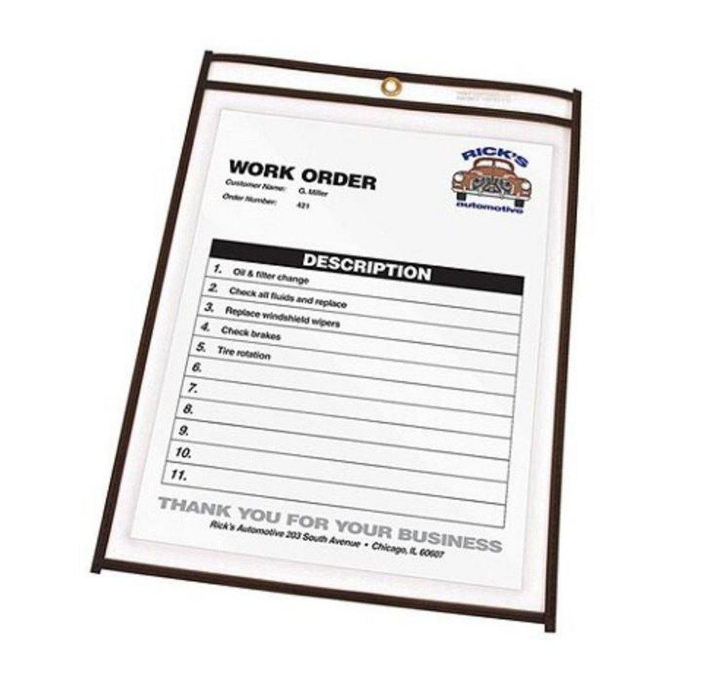 Officemax Black 9 in. Vinyl Shop Ticket Holder (Box of 25) 