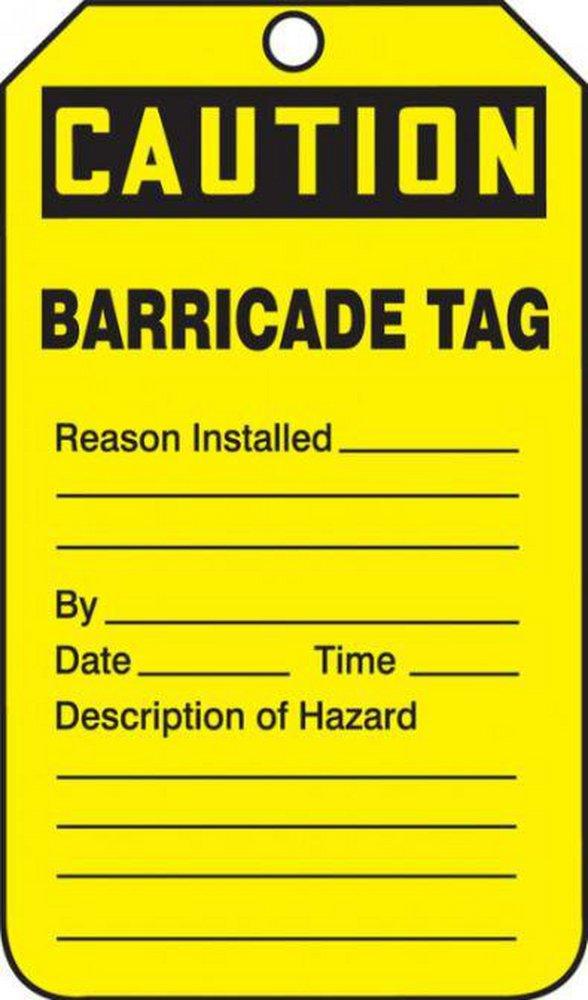 STOPOUT&reg; Yellow Caution Barricade Tag in Yellow (Pack of 25) 