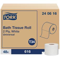 T34 2-Ply Toilet Paper Roll in White, 616 Sheets (Case of 48)