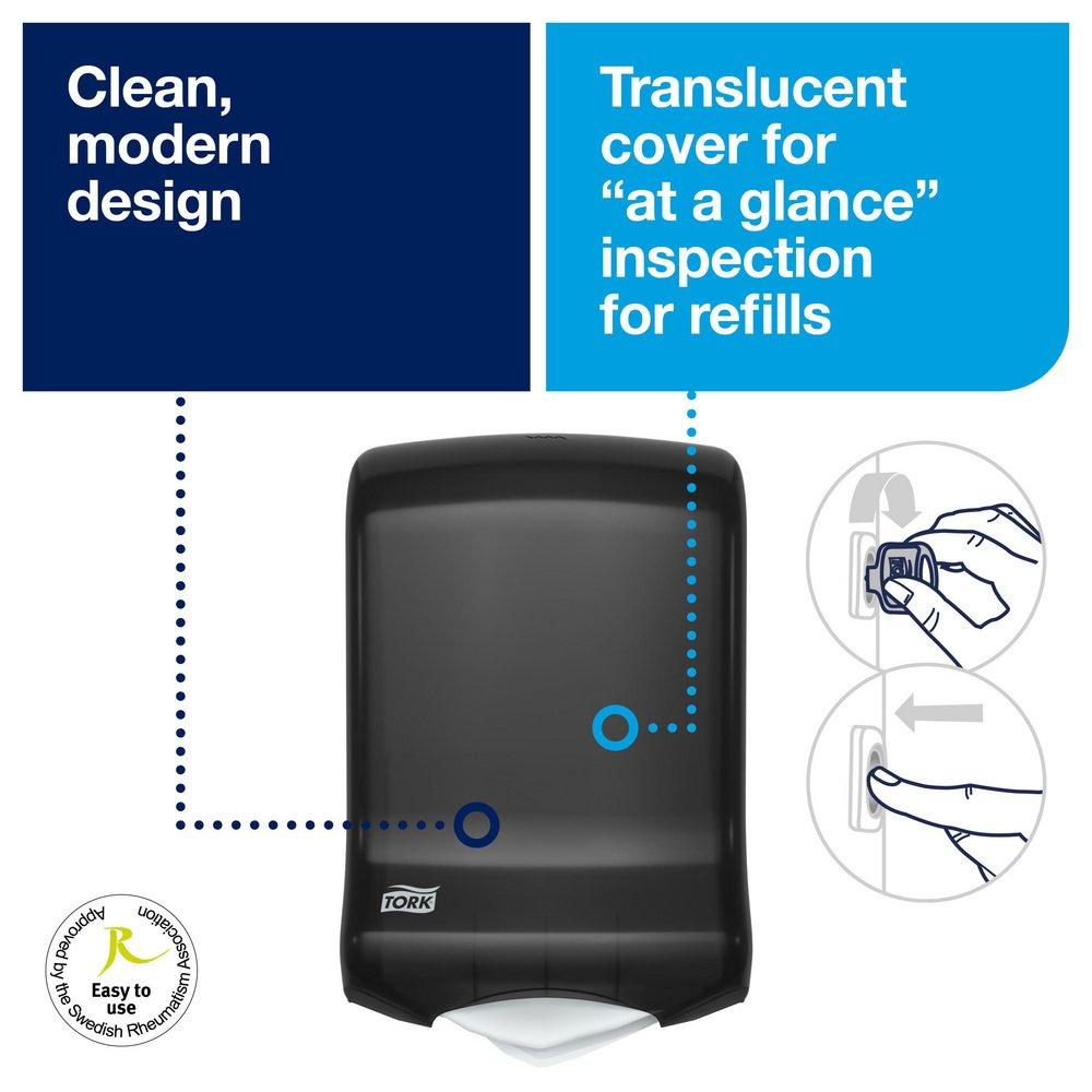 Tork Smoke Multifold and C-Fold Paper Hand Towel Dispenser 