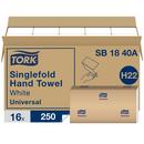 Singlefold Paper Hand Towel, 1-Ply 250-Towels, White (Case of 16)