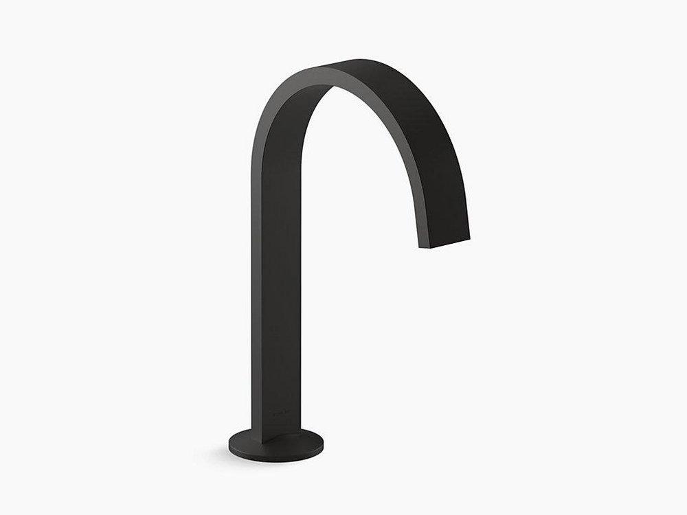 KOHLER Matte Black Bathroom Sink Faucet Spout (Handles Sold Separately) 