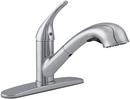 PROFLO&reg; Chrome Single Handle Pull Out Kitchen Faucet with Two-Function Spray 