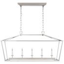 Visual Comfort & Co. Signature Polished Nickel 5-Light Candelabra E-12 Outdoor Lantern 
