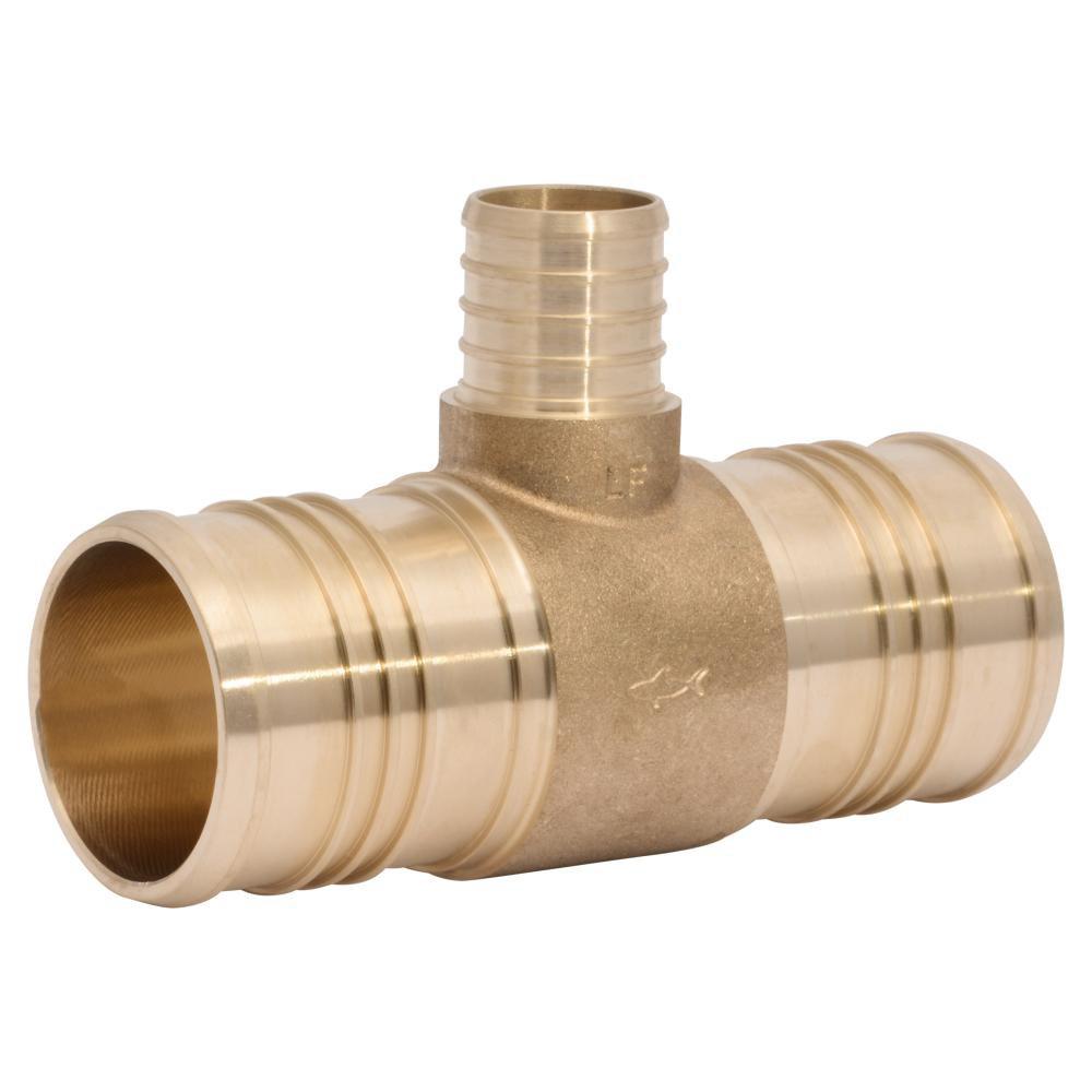 SharkBite&reg; Natural Brass F1807 Brass Reducing Tee 