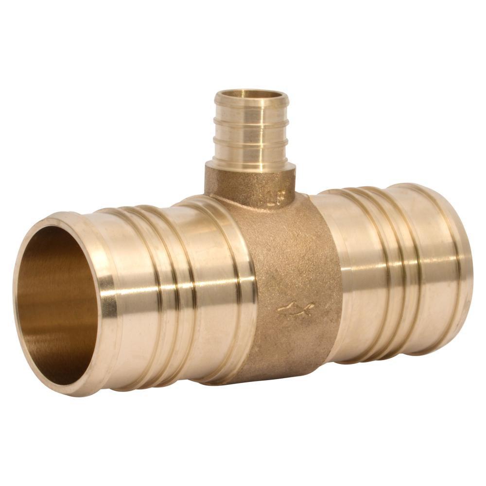 SharkBite&reg; Natural Brass Brass PEX Crimp Tee 