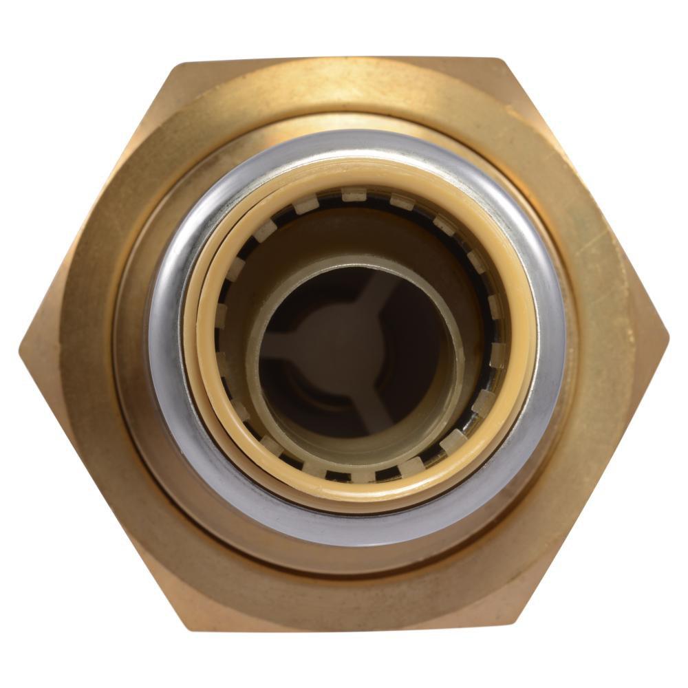 SharkBite&reg; Natural Brass Brass Meter Swivel Nut x Push-to-Connect 175 psi Backflow Preventer 
