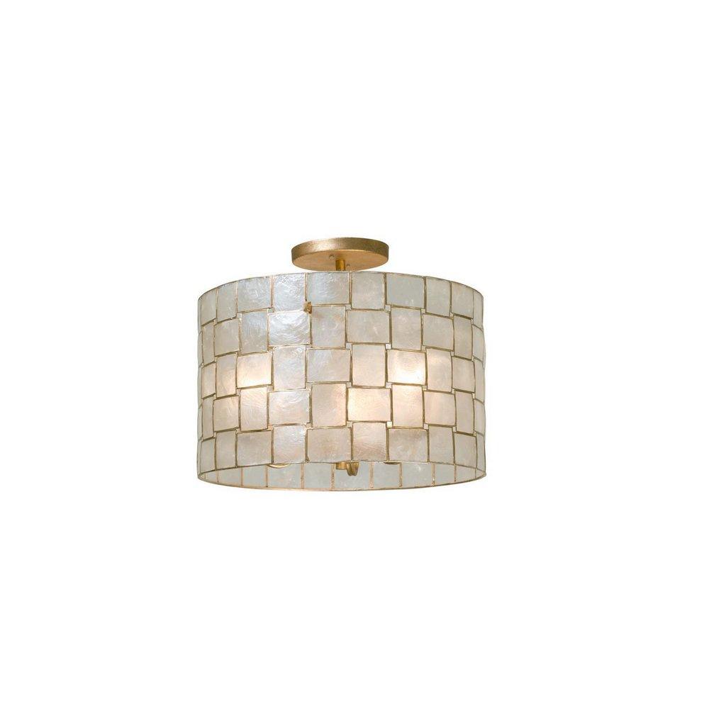 Kalco Lighting Oxidized Gold Leaf ROXY 17 SEMI FLUSH 