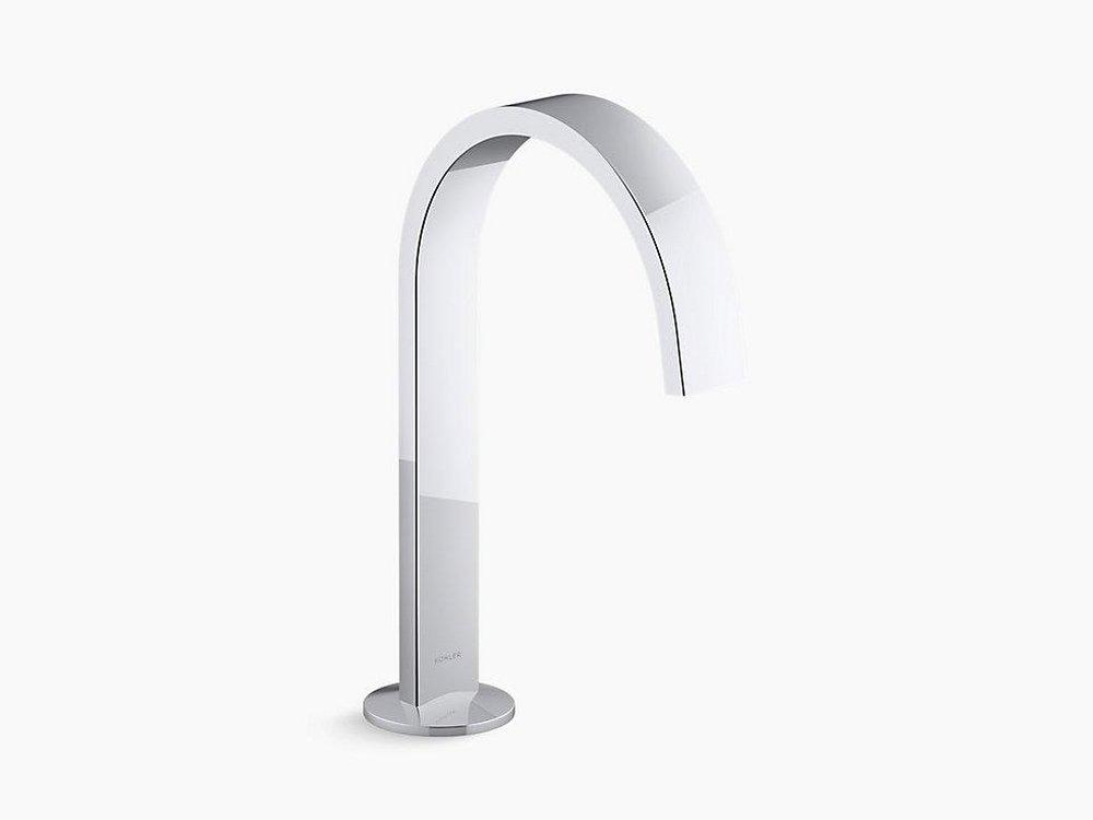 KOHLER Polished Chrome Bathroom Sink Faucet Spout (Handles Sold Separately) 