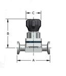 1/2 in. Stainless Steel Tri-clamp Tube Diaphragm Valve