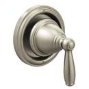 Wall Mount Metal and Brass Diverter Valve Trim with Single Lever Handle in Brushed Nickel