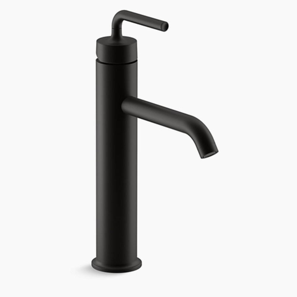 KOHLER Matte Black Single Handle Vessel Filler Bathroom Sink Faucet 