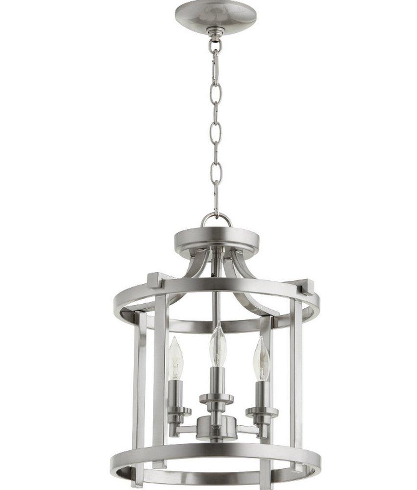 Quorum International Satin Nickel 60W 3-Light Dual Mount Pendant 