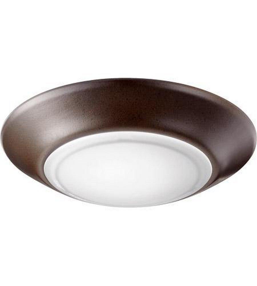Quorum International Oiled Bronze 12W 1-Light Flush Mount Ceiling Fixture 