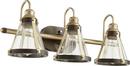 Quorum International Aged Brass/Oiled Bronze 100W 3-Light Vanity Fixture 