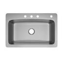 33 x 22 in. 4-Hole Stainless Steel Single Bowl Drop-in Kitchen Sink