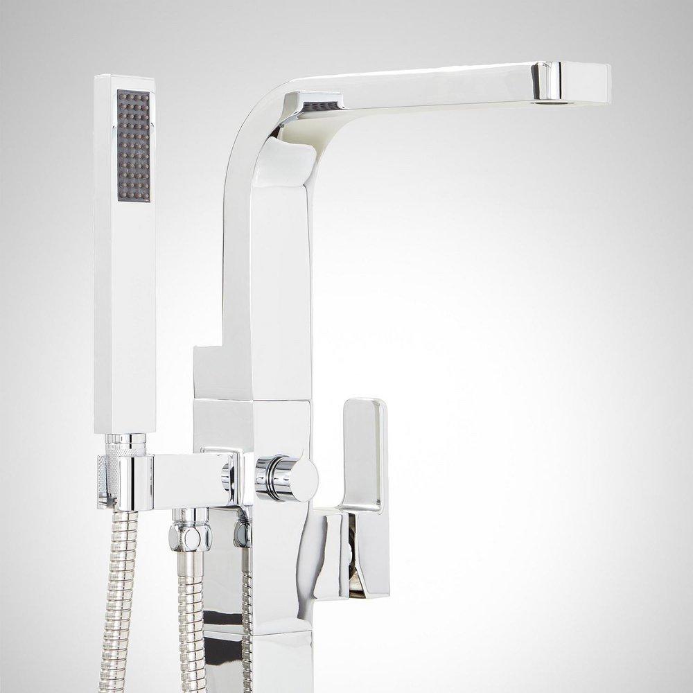 Signature Hardware Chrome Single Handle Lever Floor Mount Filler (Trim Only) 
