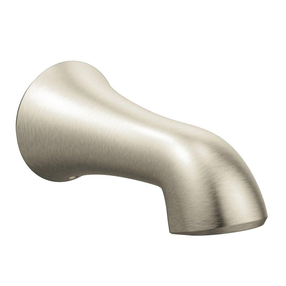 Moen Brushed Nickel 1/2 in. Slip-Fit CC Connection Non-Diverter Tub Spout 