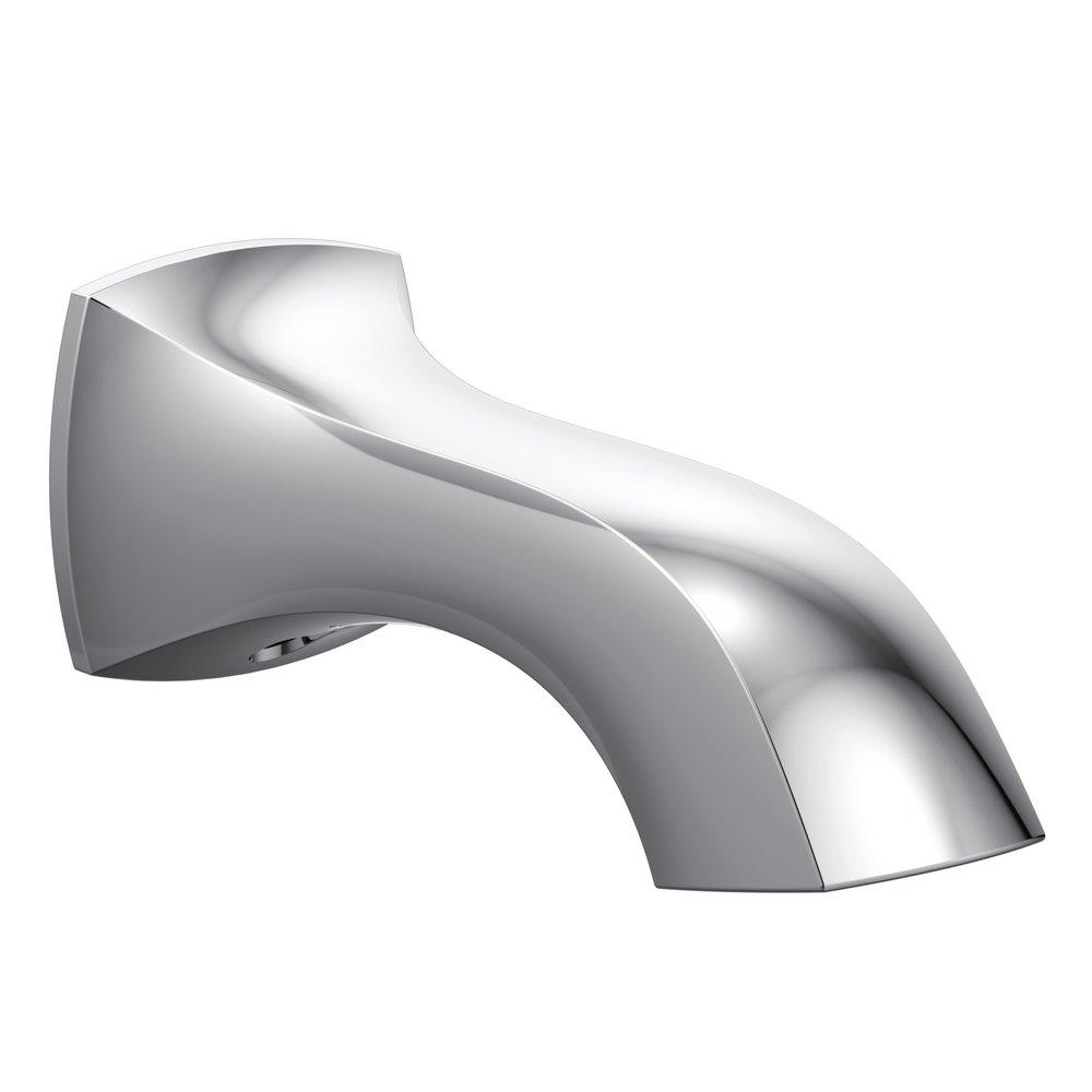 Moen Polished Chrome 1/2 in. Slip-Fit CC Connection Non-Diverter Tub Spout 