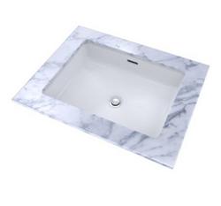 21-3/8 in. Undermount Rectangular Vitreous China Bathroom Sink in Cotton