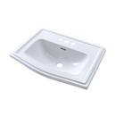 25 x 18-1/4 in. 3 Hole 1-Bowl Self-rimming Vitreous China Rectangular Bathroom Sink in Cotton White