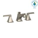 1.2 gpm 3 Hole Widespread Bathroom Sink Faucet with Double Lever Handle in Brushed Nickel