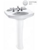 24-1/4 x 18-1/4 in. Rectangular Pedestal Bathroom Sink in Cotton White