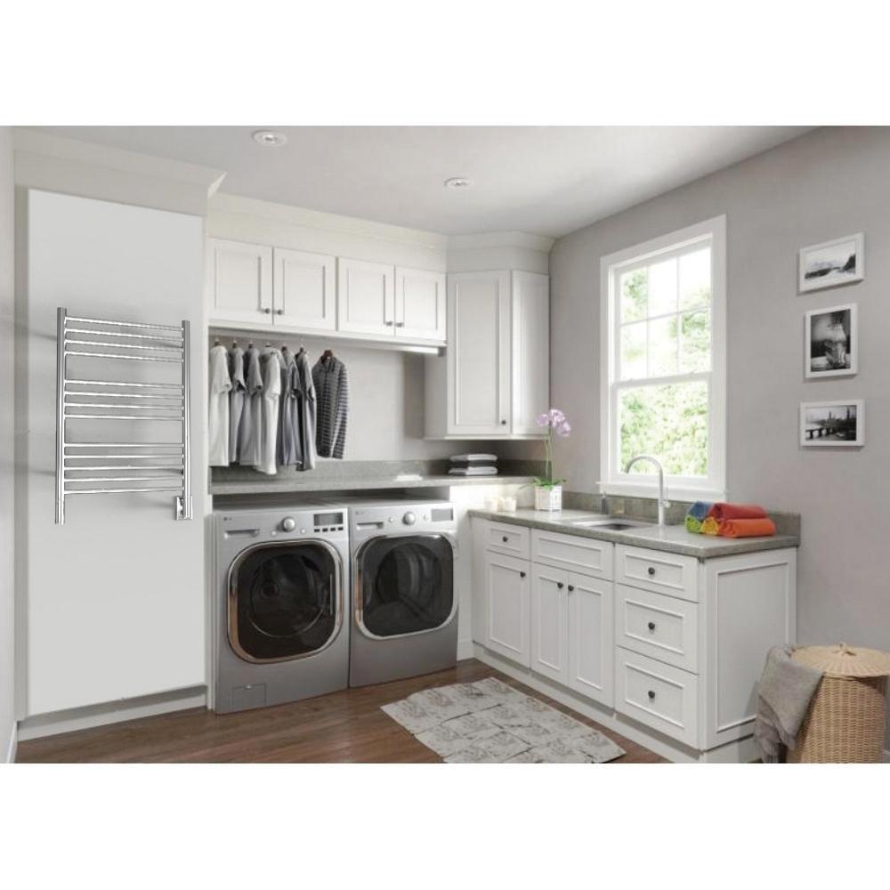 THIS CLASSIC TOWEL WARMER DESIGN IN A MATTE BLACK FINISH FEATURES 13 STRAIGHT HORIZONTAL BARS IN A 4 