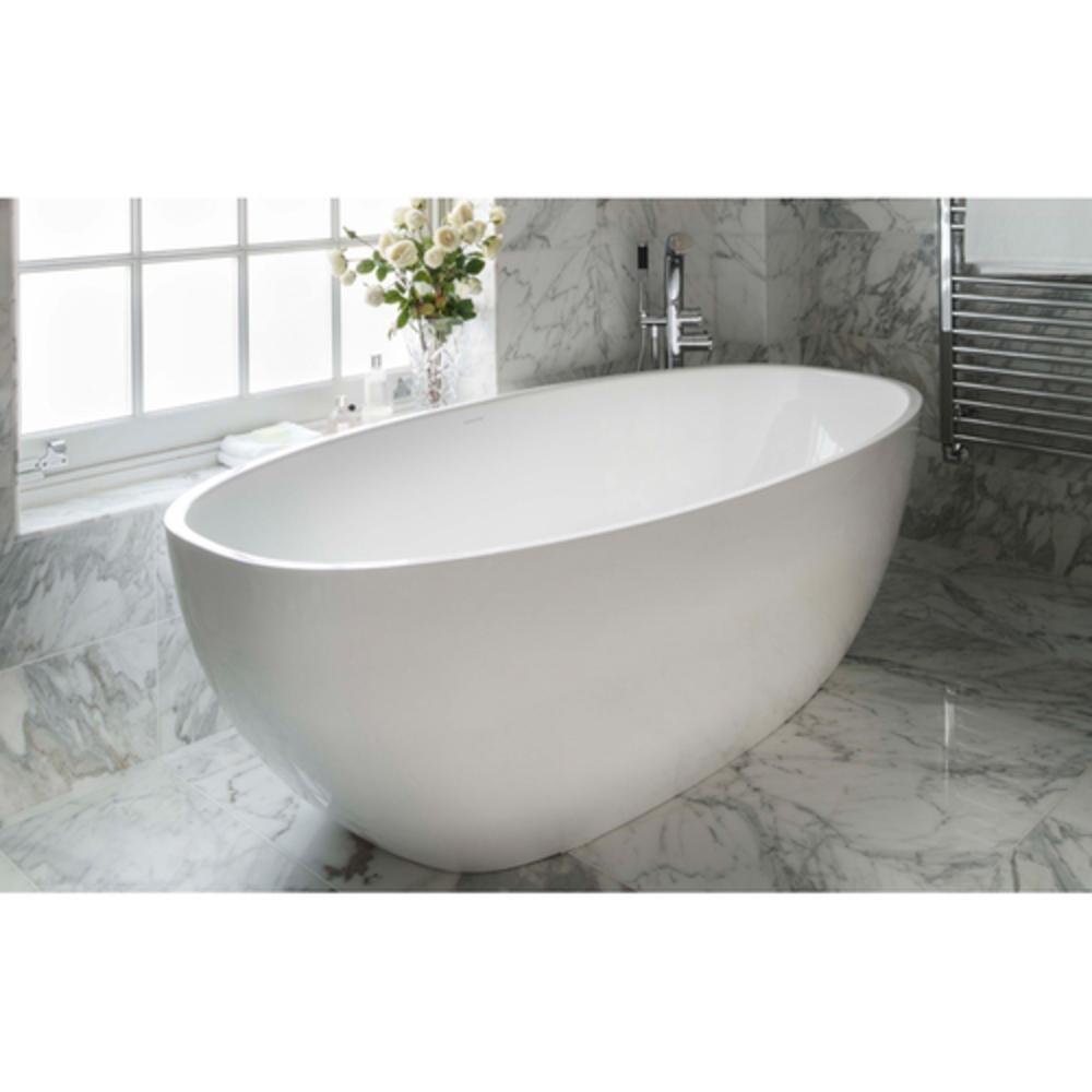 Victoria+Albert&reg; White 70-1/2 x 34 in. EnglishCast&reg; Freestanding Oval Bathtub with Center Drain and Void Space 