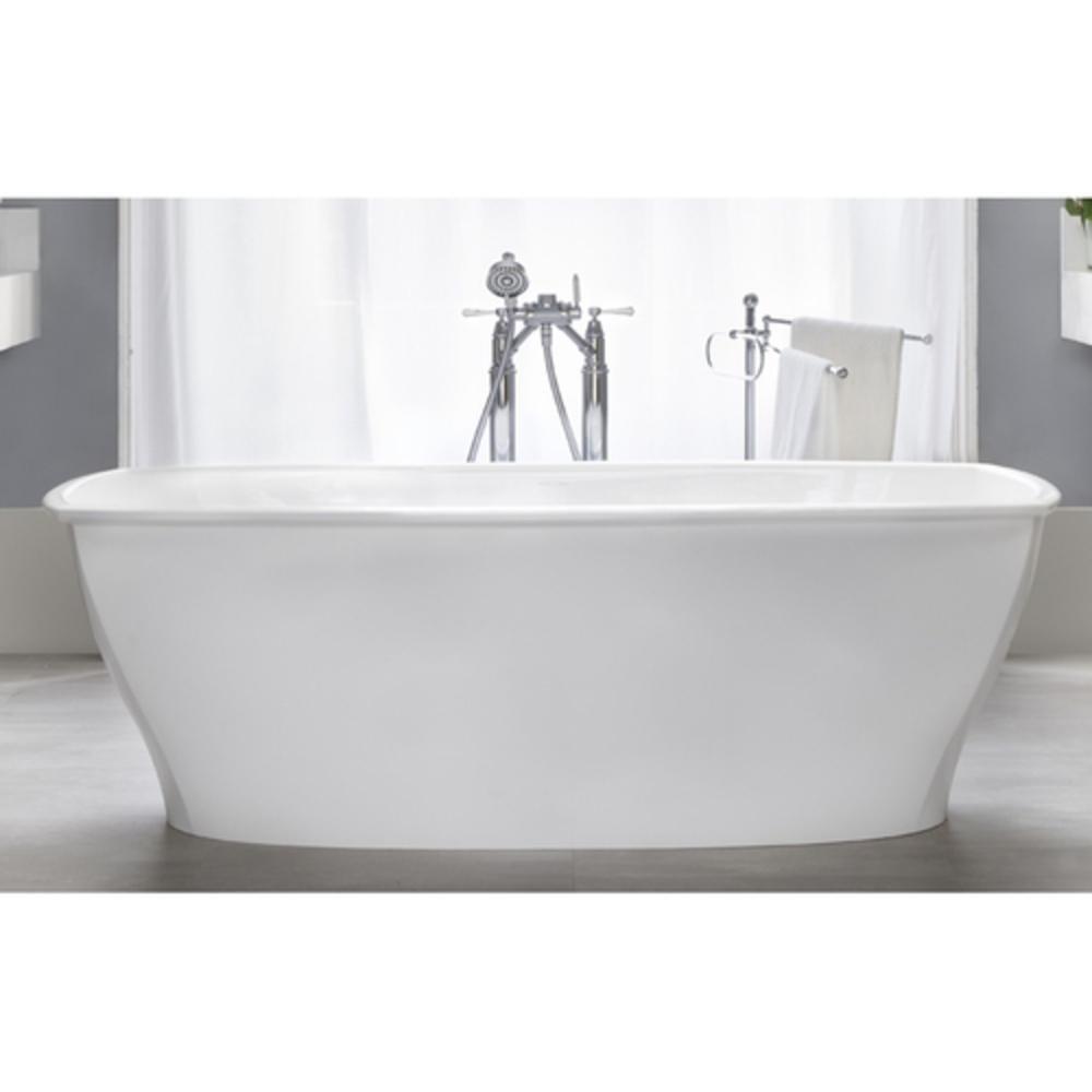 Victoria+Albert&reg; Quarrycast&reg; White 69-1/2 x 31-3/8 in. Freestanding Rectangle Bathtub with Center Drain 
