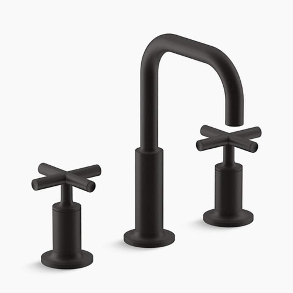 KOHLER Matte Black Two Handle Widespread Bathroom Sink Faucet 
