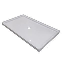 60 in. x 34 in. Shower Base with Center Drain in White