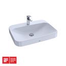 TOTO Cotton 23-5/8 x 18-1/8 in. 1-Hole 1-Bowl Vessel Mount Ceramic Rectangular Lavatory Sink with Rear Center Drain 