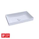 23-5/8 x 14-15/16 in. 1-Bowl Vessel Mount Ceramic Rectangular Lavatory Sink with Center Drain in Cotton
