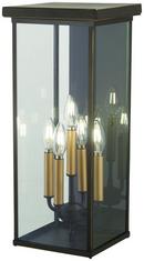 40W 5-Light Candelabra E-12 Outdoor Wall Sconce in Oil Rubbed Bronze with Gold Highlights