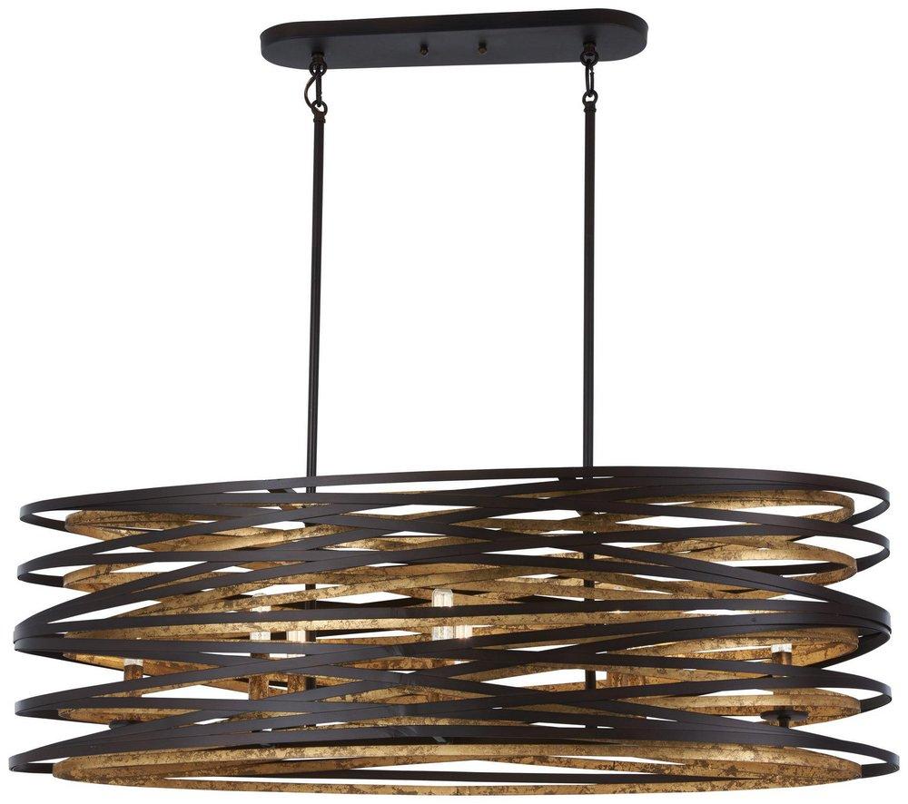 Minka Lavery Dark Bronze/Mosaic Gold 60W 8-Light Candelabra E-12 Incandescent Pendant 