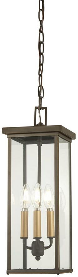 4-Light Outdoor Pendant in Oil Rubbed Bronze/Gold High