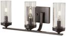 60W 3-Light Candelabra E-12 Vanity Fixture in Downtown Bronze with Gold