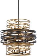 60W 18-Light Candelabra E-12 Chandelier in Dark Bronze with Mosaic Gold