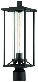7 x 20 in. 60W Medium E-26 1-Light Outdoor Post Lamp in Black