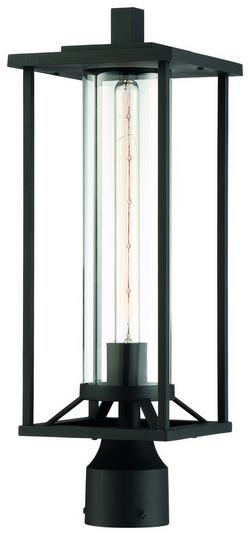 7 x 20 in. 60W Medium E-26 1-Light Outdoor Post Lamp in Black