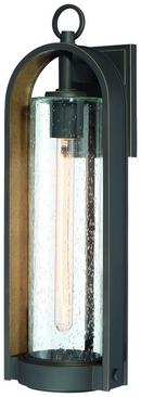 60W 1-Light Medium E-26 Outdoor Wall Sconce in Oil Rubbed Bronze with Gold Highlights