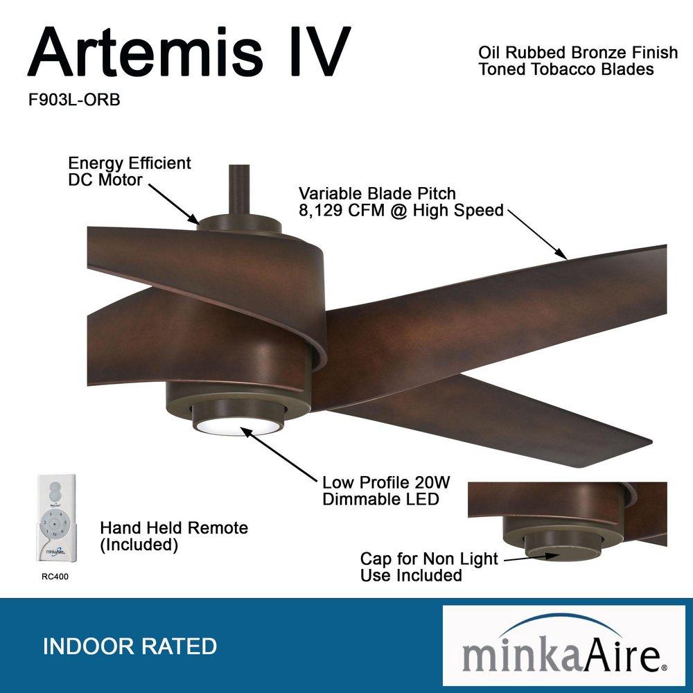 Minka Aire Oil Rubbed Bronze 64 in. 51.21W 4-blade 1-Light Ceiling Fan 