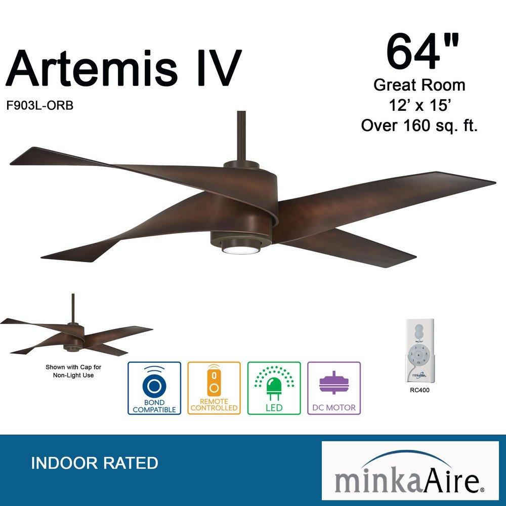 Minka Aire Oil Rubbed Bronze 64 in. 51.21W 4-blade 1-Light Ceiling Fan 