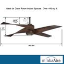 Minka Aire Oil Rubbed Bronze 64 in. 51.21W 4-blade 1-Light Ceiling Fan 