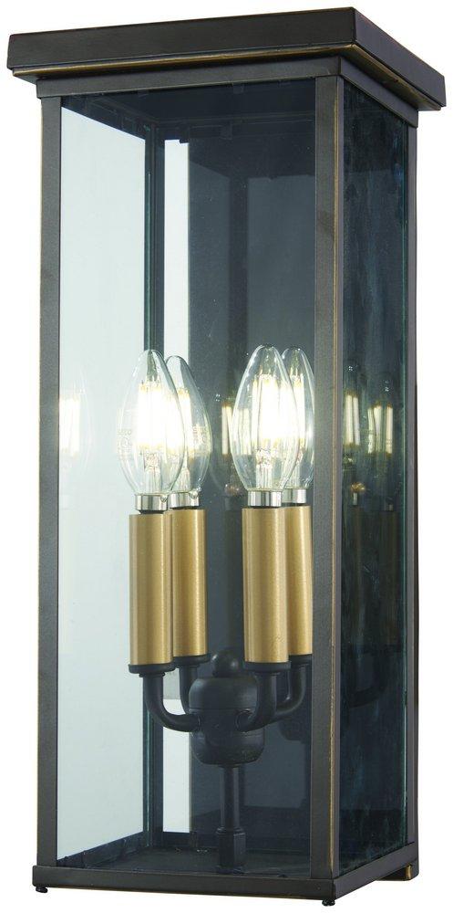 Minka Oil Rubbed Bronze/Gold High 40W 4-Light Candelabra E-12 Incandescent Outdoor Wall Sconce 