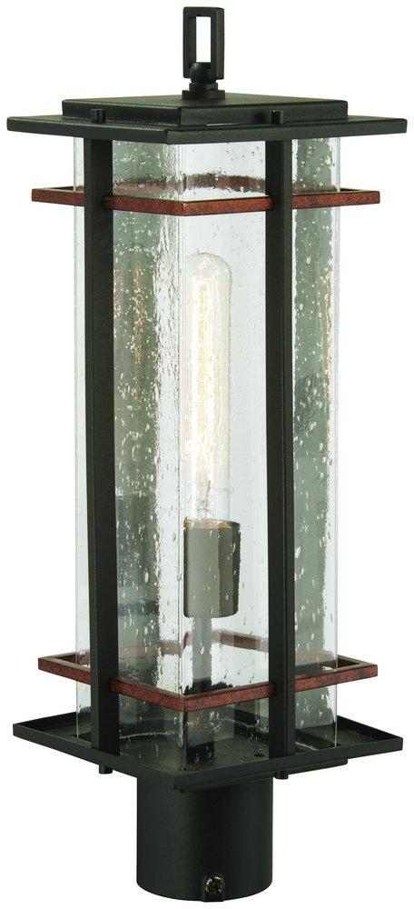 Minka Black/Antique Copper 6-1/2 x 20-19/50 in. 60W Medium E-26 Incandescent 1-Light Outdoor Post Lamp 