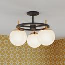 George Kovacs Weathered Black/Autumn Gold Accents 75W 3-Light Bi-Pin G9 Xenon Semi-Flush Mount Ceiling Fixture 